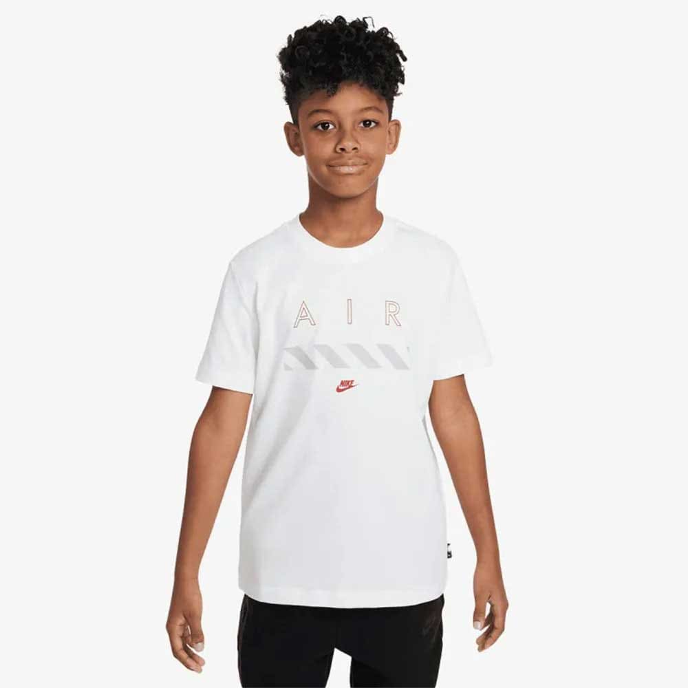 ДЕТСКА ТЕНИСКА ЗА МОМЧЕ NIKE HV5191-100 AIR TEE БЯЛА - lotus-sport.bg